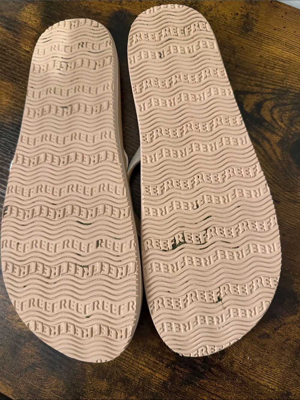Reef Women’s Flip Sandals in Beige and White - Picture 4 of 4